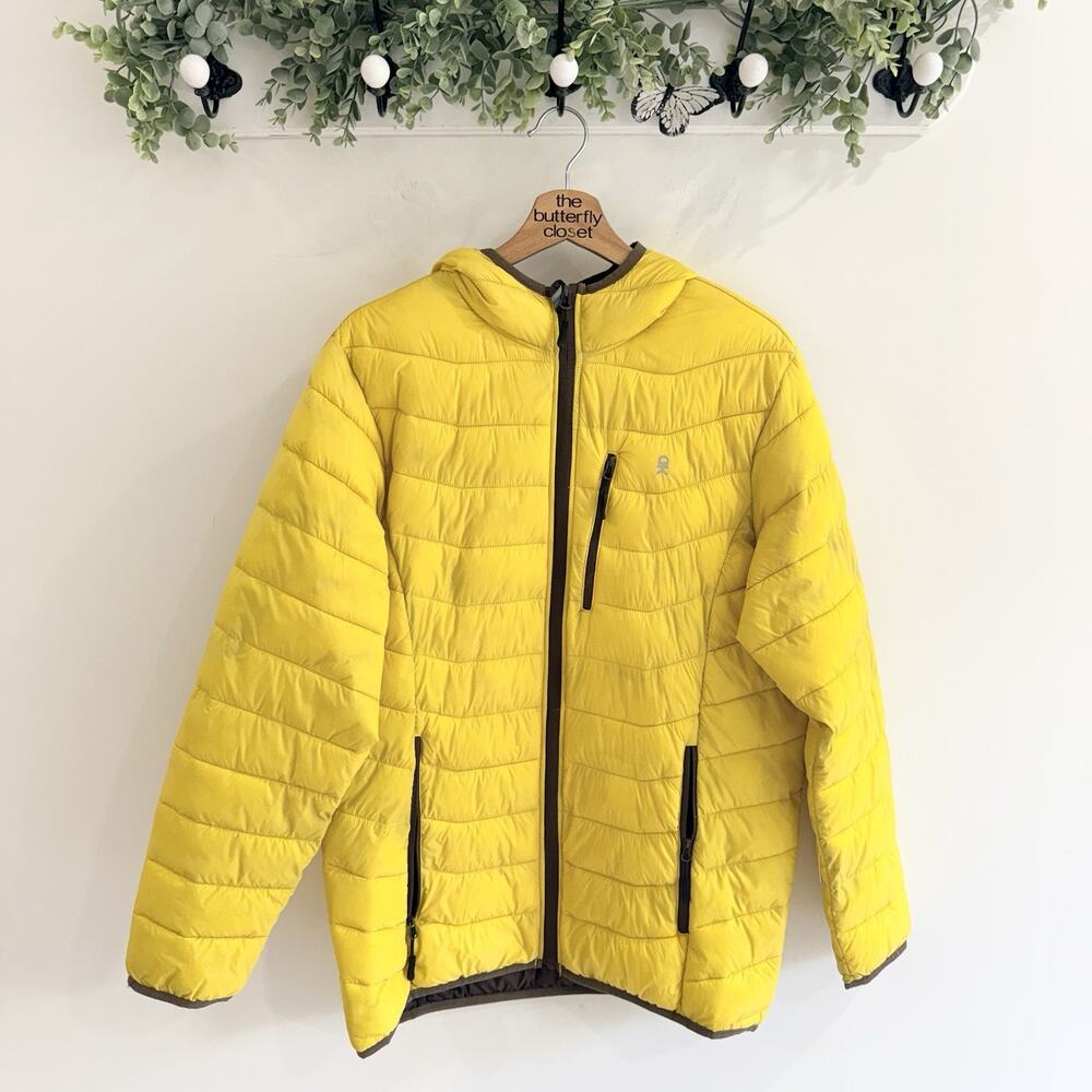 Little Donkey Andy Men's Packable Lightweight Puffer Jacket Yellow Size Small